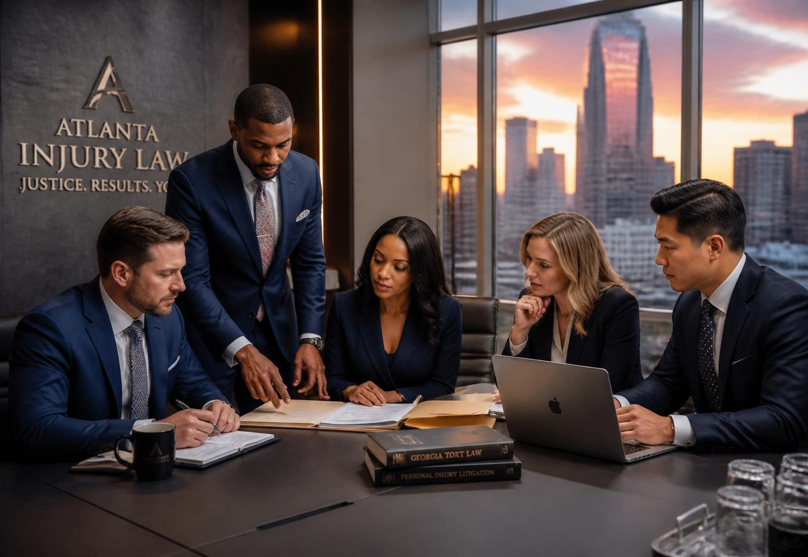 Georgia personal injury attorneys reviewing case evidence